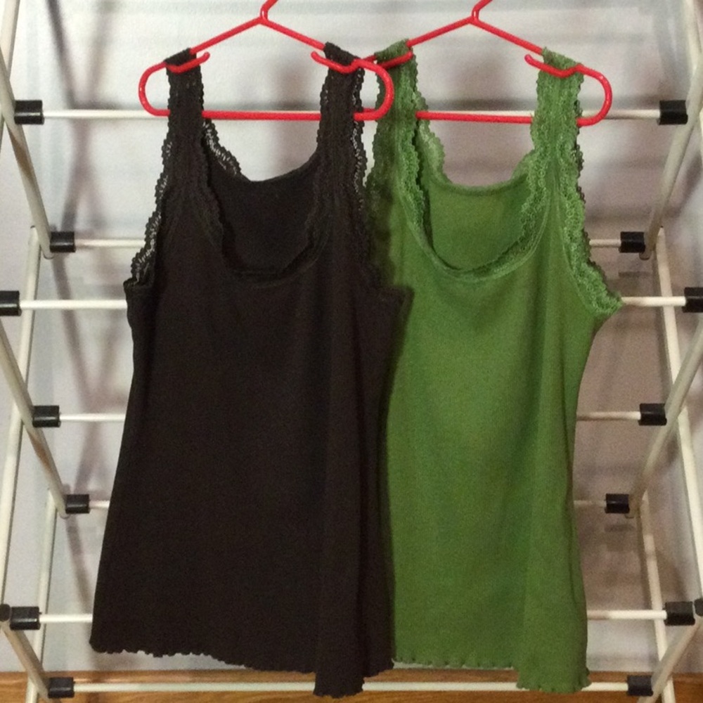 Black & Green Tank Tops x 2